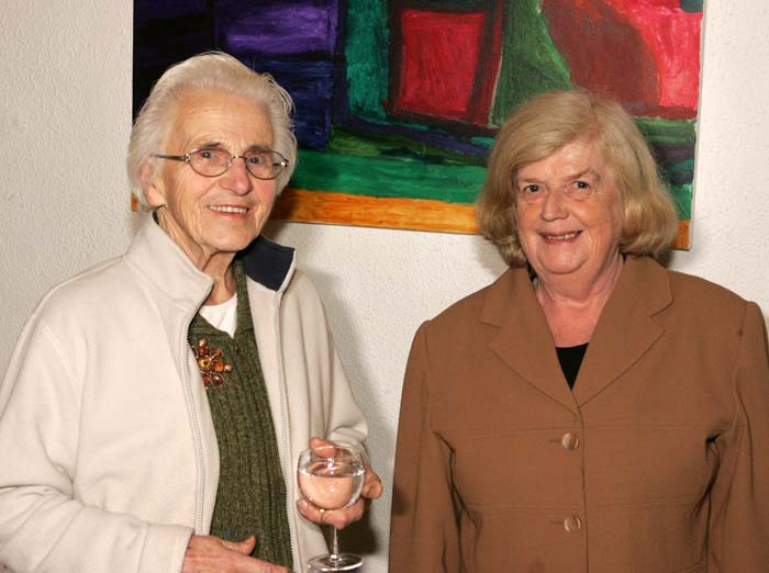 Madeleine Jordan  and Mary McCombs, Westport pictured at the launch /reading of Poetry CD, "A Disturbance of Poets" featuring  poems by thirteen Mayo Poets in the Linenhall Arts Centre, Castlebar, (all proceeds of sale of CD going to Hospice Africa Uganda). Photo:  Michael Donnelly