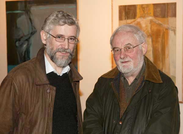 Martin McGarrigle and Michael Mullen Castlebar pictured at the official opening of an exhibition of paintings by Mary T Conroy in the Linenhall Arts Centre, Photo: Michael Donnelly 