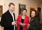 Pictured at the official opening of an exhibition of paintings by Mary T Conroy in the Linenhall Arts Centre, from left: Mark Rooney, Deborah Rooney Newport and Mary T Conroy, (artist) Carraroe Co Galway. Photo Michael Donnelly 