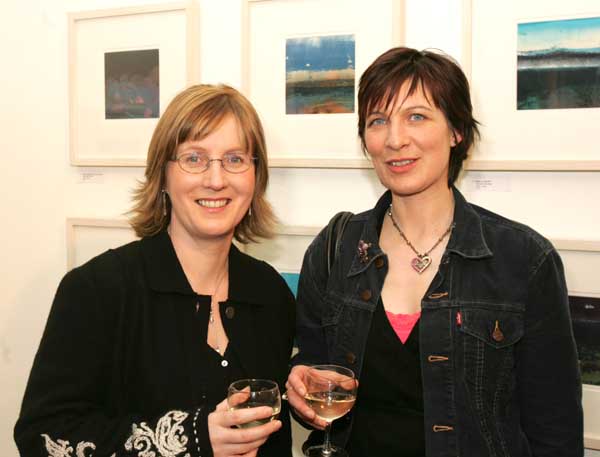 Pauline Brennan, Castlebar and Anne Nally, Balla pictured at the official opening of  Thirsting for Light and exhibition by Mary Lee Murphy, in the Linenhall Art Centre Castlebar. Photo Michael Donnelly 