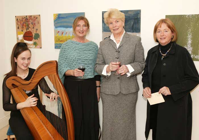 Pictured in the Linenhall Arts Centre, Castlebar at the launch of  the book Mayo, the Waters and the Wild writen by Michael Mullen with paintings by John P McHugh from left:  Sinead Healy Westport Rd Castlebar who provided the background music; Anna Staunton  Angela Irwin, and Rowena Kilkelly, Castlebar. Photo: Michael Donnelly

