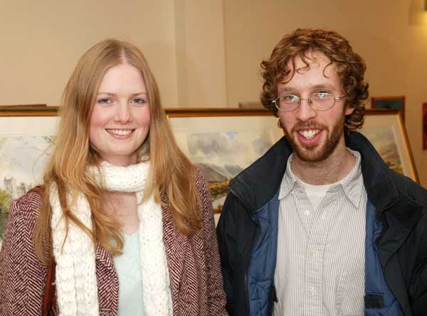 Mary Noonan Claremorris and Peter Burns Dublin pictured in the Linenhall Arts Centre, Castlebar at the launch the book Mayo, the Waters and the Wild written by Michael Mullen with paintings by John P McHugh. Photo: Michael Donnelly
