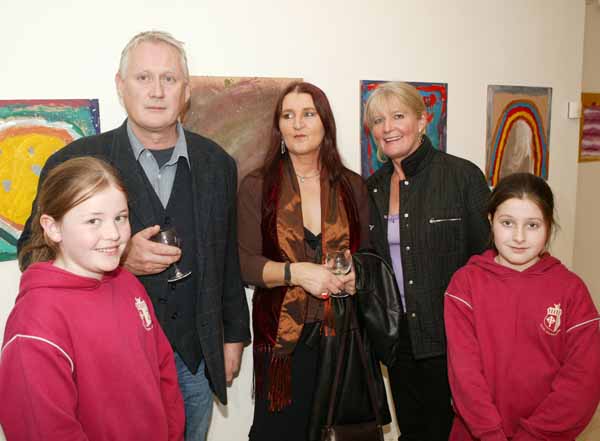 Pictured in the Linenhall Arts Centre, Castlebar at the launch of  the book Mayo, the Waters and the Wild written by Michael Mullen with paintings by John P McHugh from left  Peter and Kate McCarthy, Joy Heverin, at front are Aoife Heverin and Aisling Hegarty. Photo: Michael Donnelly