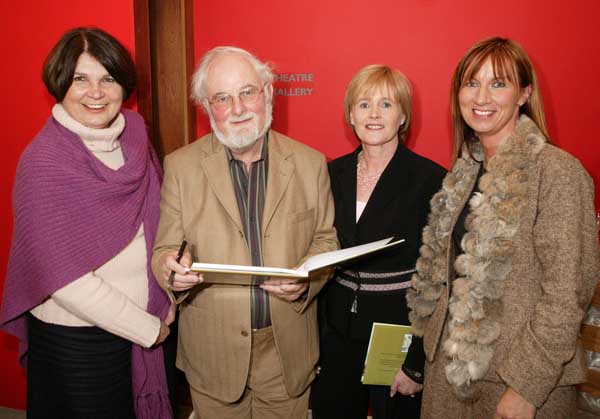 Pictured in the Linenhall Arts Centre, at the launch of  the book Mayo, the Waters and the Wild written by Michael Mullen with paintings by John P McHugh from left: Helen Sheridan Balla;  Michael Mullen (author); Maureen McDonnell and Emer Quinn. Photo: Michael Donnelly