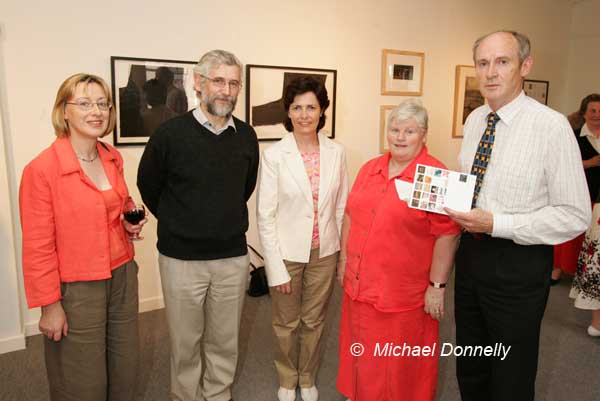 Pictured  at the official opening of an Exhibition from the Original Print Gallery in the Linenhall Art Centre Castlebar, from left:  Regina and Martin McGarrigle, Bernie Rowland, Eanya Crowley, Castlebar and Patrick Farragher Galway. Photo Michael Donnelly