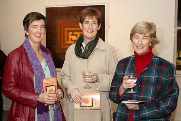 Maura, Yvonne and Mary Horkan Castlebar pictured at the launch of time to write a collection of writings by the Linenhall Writers in The Linenhall Arts Centre, Castlebar. Photo: Michael Donnelly