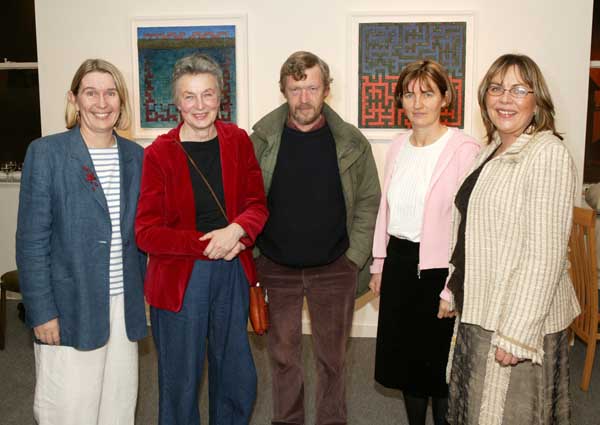 Marie Farrell, director Linenhall Arts Centre, Castlebar (left) pictured in The Linenhall Arts Centre, Castlebar at the launch of time to write a collection of writings by the Linenhall Writers, with some of the contributors, from left: Bettina Peterseil, Derry Houlihan, Jean Tuomey, and Edel Burke, Photo Michael Donnelly