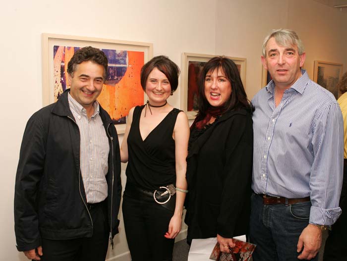 Pictured at the official opening of "thus spoke the silent spaces" an exhibition of recent work by Tracy Sweeney Castlebar in the Linenhall Arts Centre, Castlebar, from left: Cathal Groonell, Tracy Sweeney, Artist; Maire Kelly and Pat Sweeney. Photo:  Michael Donnelly