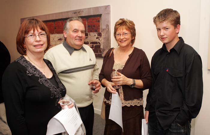 Pictured at the official opening of  "thus spoke the silent spaces" an exhibition of recent work by Tracy Sweeney Castlebar in the Linenhall Arts Centre, Castlebar, from left: Mary and Donagh O'Reilly Claremorris, and Josephine and Jamie Togher Kilcolgan Galway. Photo:  Michael Donnelly