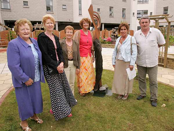 Pictured at the official opening of Exhibition by Sally McKenna at Mayo General Hospital, Castlebar from left Ann Lavin, Sue O'Donnell, Teresa Loftus Mayo General Hospital, Sally McKenna artist, Kathleen Duffy,  and John Walsh, Arts committee. Photo Michael Donnelly