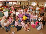 Cilla & Artie from the Singing Kettle's Theatre Company exciting show Blast Off, which takes place in the TF Royal Theatre, Castlebar on Thursday 25th August pictured in the County Library Castlebar with a group of children and parents. Photo: Michael Donnelly.