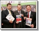 amon  Cuv TD, Minister for Community, Rural & Gaeltacht Affairs pictured with Shay Kenna Managing Director of Delta Globespan Tours and Jim Kelly  of Crystal Tours Boston at the launch of scheduled Transatlantic Services to New York and Boston. Photo:  Michael Donnelly