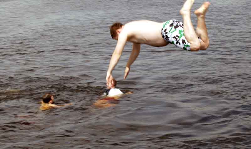 Going for a dip on Lough Derg