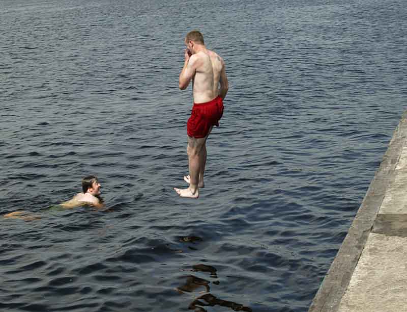 Going for  a dip on Lough Derg