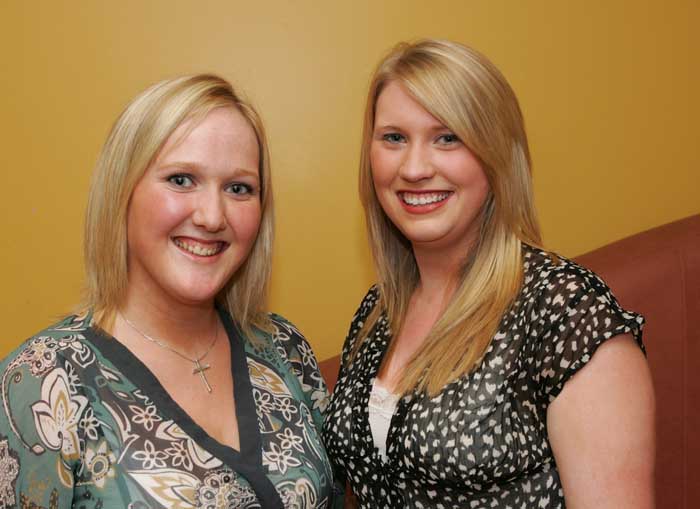 Helen Cawley, Belmullet/Castlebar, and Leona Clarke, Ballysadare, Sligo pictured at "Beautiful South" in the tf Royal Theatre, Castlebar. Photo:  Michael Donnelly