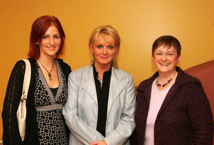 Claremorris ladies Colette Whelan, Sandra Donnellan and Martina Gormley, pictured at "Beautiful South" in the tf Royal Theatre, Castlebar. Photo:  Michael Donnelly