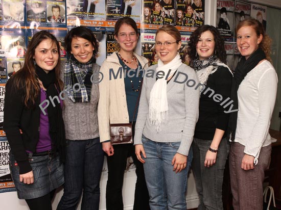 German Medical Students at Mayo General Hospital, Castlebar pictured at The Buddy Holly Story in the Castlebar Royal Theatre and Event Centre, from left: Kerstin Kaspar, Munich; Naomi Sieben, Mainz; Eva Engelke, Wulzburg; Sarah Wehner, Aachen;  Silke Klamer, Stuttgart and Susanne Loeber, Kiel . Photo:  Michael Donnelly