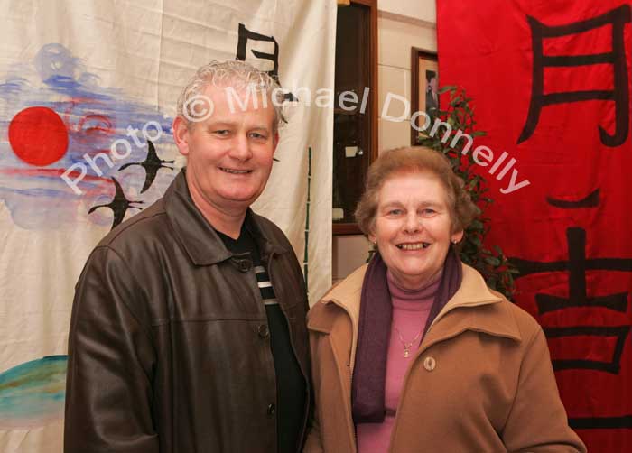 Fair City actor Seamus  and his mother Betty Moran, Ballinrobe, pictured at Ballinrobe Musical Society production of "Hot Mikado" in Ballinrobe Community School, last Sunday night, the production is staged every night till Saturday 24th February. Photo:  Michael Donnelly