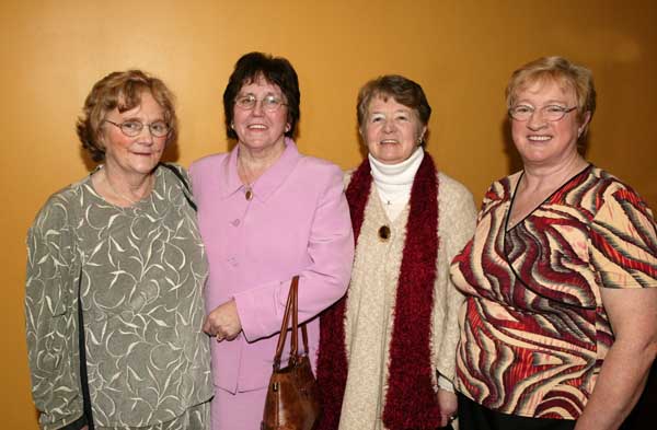 Jenny McTiernan, Ballygawley Sligo Angela McLoughlin Ballintogher, Sligo Anne Meehan Charlestown and Elsie McTigue Castlebar pictured at the MWR Tsunami Relief Concert in the TF Royal Hotel and Theatre Castlebar. Photo Michael Donnelly