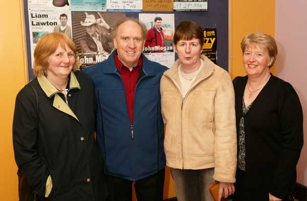 Pictured at the MWR Tsunami Relief Concert in the TF Royal Hotel and Theatre Castlebar, from left: Breege Diamond, Kevin Prendergast, Anna McLoughlin Kiltimagh  and Mary Carney. Photo Michael Donnelly

