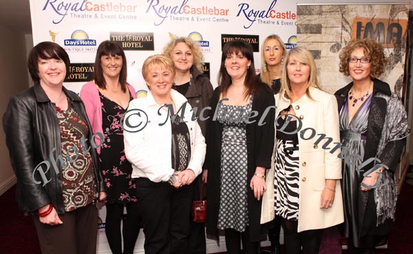 Westport ladies pictured at "Here & Now "(The Original 80's acts Live in Concert) in the Castlebar Royal Theatre and Event Centre, from left: Denise Blaq, Sandra Hyland,  Anne Bentinck, Mary T McDonnell,  Margaret Bourke,  Rose Needham,  Breege Nicolaou,  and Martina Regnolds. Photo:  Michael Donnelly