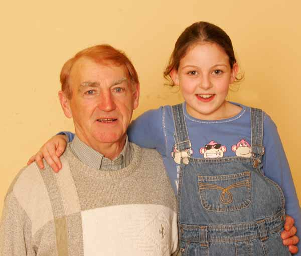 Castlebar Pantomime Sindbad 2006, Pantomime Veteran Lar Davis with his Grand-daughter Vicki appearing in her first Panto.  Photo: Michael Donnelly.