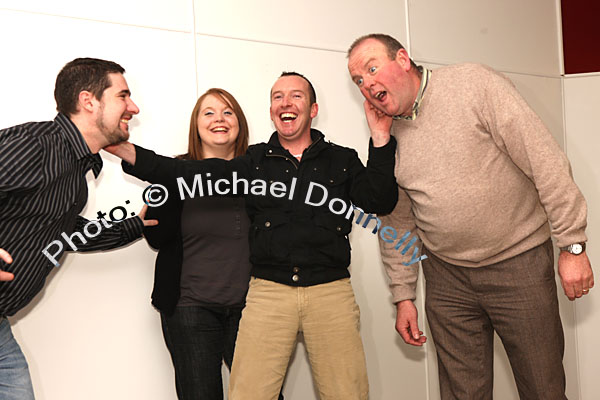  Aidan Geraghty as Peter defends Laura Cuffe as Princess Miranda from the Panto baddies during Castlebar Pantomime Puss in Boots. Photo:  Michael Donnelly