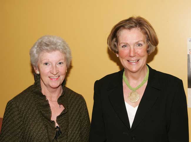 Mary Gilmore and Deirdre Greham Ballina pictured at "Rebecca Storm singing the Barbara Streisand Songbook" in the TF Royal Theatre Castlebar on Sunday night last.  Photo: Michael Donnelly.