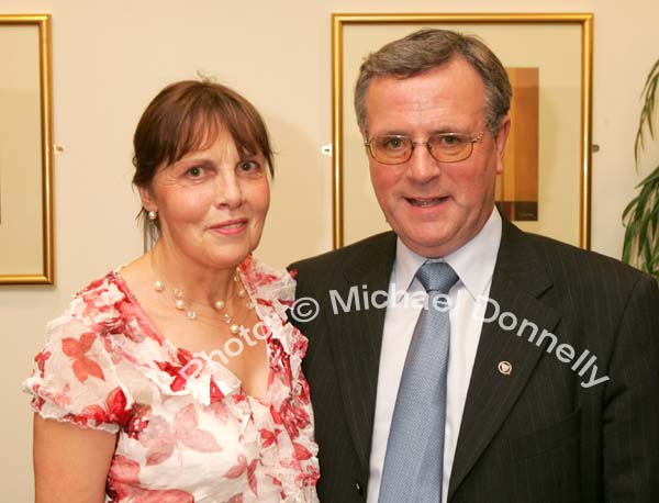 Pictured at the Ruby anniversary Celebrations of Fr Paddy Kilcoyne's Ordination in The Park Hotel, Kiltimagh, Loretto and Martin Connolly who celebrated his 60th Birthday. Photo:  Michael Donnelly