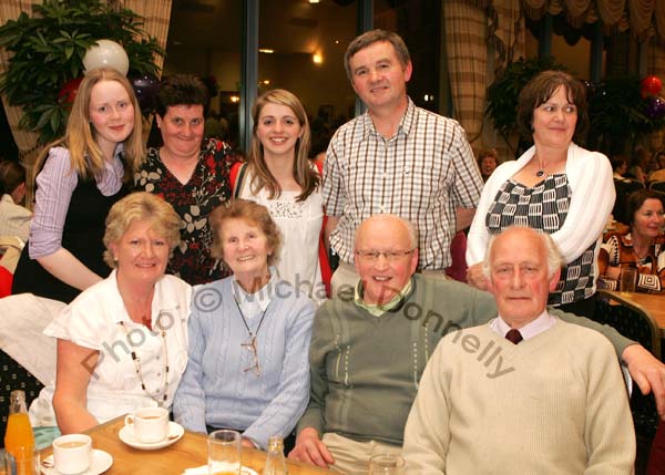 Group pictured at the Ruby anniversary Celebrations of  Fr Paddy Kilcoyne's Ordination in The Park Hotel, Kiltimagh, front from left: Anne O'Malley, Carmel McDonnell, Owen O'Malley and John McDonnell; At back: Maria Kelly, Rosaleen Walsh, Aideen Roughneen, Eddie and Carol Jordan. Photo:  Michael Donnelly