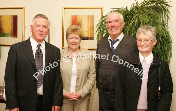 Geroge and Mary Lee and Tom and Kathleen Walsh, Kiltimagh, pictured at the Fr Paddy Kilcoyne's Ruby anniversary Celebrations in The Park Hotel, Kiltimagh. Photo:  Michael Donnelly
