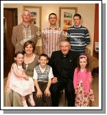 Nephews and Nieces pictured with Fr Paddy Kilcoyne at the Ruby anniversary Celebrations of his Ordination in The Park Hotel, Kiltimagh, front from left Ellen and Attracta Kilcoyne, Liam Kilcoyne  Fr Paddy, and Anna Kilcoyne; At back from left: Pat, Luke and Barry Kilcoyne. Photo:  Michael Donnelly