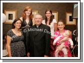Fr Paddy Kilcoyne P.P. Kiltimagh pictured with his nieces at the Ruby anniversary Celebrations of his Ordination in The Park Hotel, Kiltimagh, front Karen Leddin and Joanne and Tara Hosey, Tubbercurry; at back: Orla Walsh, Limerick, and Isobelle Kilcoyne, Tubbercurry. Photo:  Michael Donnelly