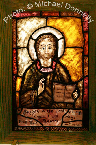 Stained Glass Presentation to Fr Paddy Kilcoyne P.P. Kiltimagh at the Ruby anniversary Celebrations of his Ordination in The Park Hotel Kiltimagh. Photo:  Michael Donnelly