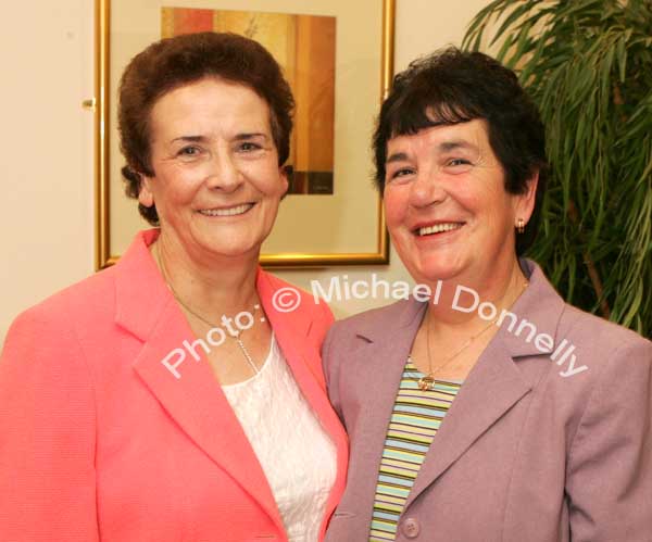 Pictured at the Ruby anniversary Celebrations of Fr Paddy Kilcoyne's Ordination in The Park Hotel, Kiltimagh,from left: Teresa Sweeney, Kiltimagh and Una Doyle, Swinfordy. Photo:  Michael Donnelly