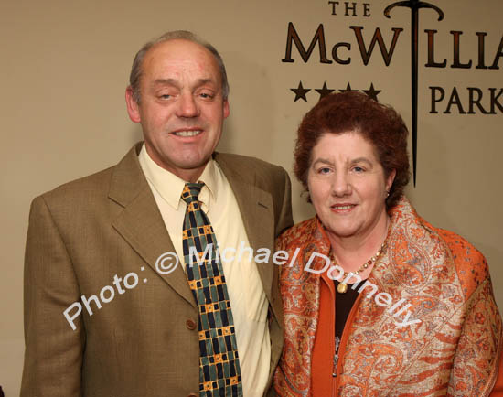 Mattie and Margaret Murphy, Shrule, pictured in the McWilliam Park Hotel Claremmorris at the "Hometown Tribute to Michael Commins  celebrating 30 years of service to the Irish showbiz scene as journalist, broadcaster and songwriter. Photo:  Michael Donnelly