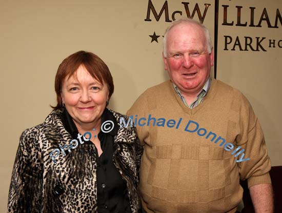 Catherine and Billy Reid  Kilmovee, pictured in the McWilliam Park Hotel, Claremorris at the "Hometown Tribute to Michael Commins  celebrating 30 years of service to the Irish showbiz scene as journalist, broadcaster and songwriter, Photo:  Michael Donnelly