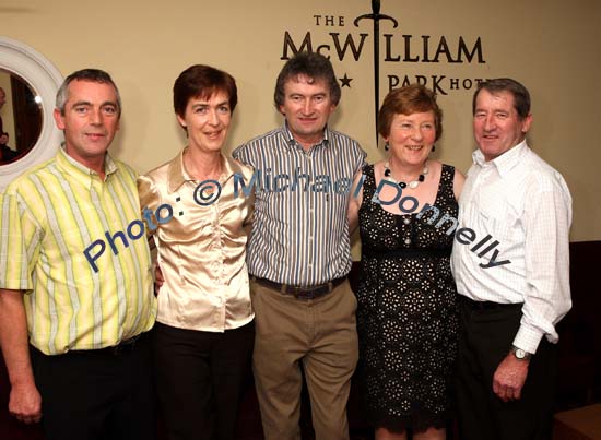 John and Paula McManus pictured with Michael Commins and Joana and Matt Duffy (all from Castletown Navan) in the McWilliam Park Hotel, Claremorris at the "Hometown Tribute to Michael Commins  celebrating 30 years of service to the Irish showbiz scene as journalist, broadcaster and songwriter . Photo:  Michael Donnelly