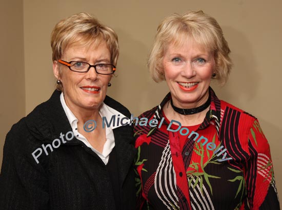 Maureen Geraghty, Castlebar pictured with Sheila Joyce, Belcarra in the McWilliam Park Hotel, Claremorris at the "Hometown Tribute to Michael Commins  celebrating 30 years of service to the Irish showbiz scene as journalist, broadcaster and songwriter.Photo:  Michael Donnelly