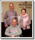 Richard, Peter and Anne Rice, Cloonmore Rosscahill, Galway pictured in the McWilliam Park Hotel, Claremorris at the "Hometown Tribute to Michael Commins  celebrating 30 years of service to the Irish showbiz scene as journalist, broadcaster and songwriter, . Photo:  Michael Donnelly
