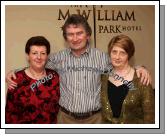 Carrowmore  Lacken ladies, Kathleen Murphy and Mary McDonnell, pictured with Michael Commins in the McWilliam Park Hotel, Claremorris at the "Hometown Tribute to Michael Commins  celebrating 30 years of service to the Irish showbiz scene as journalist, broadcaster and songwriter. Photo:  Michael Donnelly
