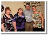 Pictured in the McWilliam Park Hotel, Claremorris at the "Hometown Tribute to Michael Commins  celebrating 30 years of service to the Irish showbiz scene as journalist, broadcaster and songwriter, from left: Mary B Gallagher; Bernie Deery, Michael Commins and Bernadette Mullarkey, London/ Bangor Erris. Photo:  Michael Donnelly