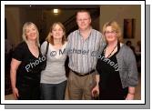 Pictured at "Big Tom" in the McWilliam Park Hotel, Claremorris at the "Hometown Tribute to Michael Commins  celebrating 30 years of service to the Irish showbiz scene as journalist, broadcaster and songwriter, from left: Bernie Curley, Glenamoy / London; Teresa and Seamus Curley, Ballaghaderreen, and Rose McHale Claremorris. Photo:  Michael Donnelly