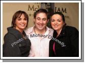 Tuam Ladies,  Margaret Sweeney and Diana Reilly pictured with Gordon Maher (Mike Denver Band) in the McWilliam Park Hotel, Claremorris at the "Hometown Tribute to Michael Commins  celebrating 30 years of service to the Irish showbiz scene as journalist, broadcaster and songwriter, Photo:  Michael Donnelly