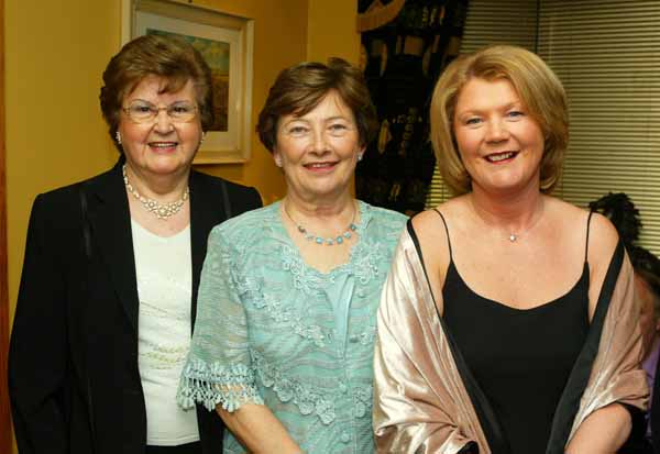 Teresa Downes, Kitty McManamon and Carmel Murray pictured at Muintir Maigh Eo Gallimh 35th Annual Dinner Dance in the Sacre Coeur Hotel Salthill Galway. Photo Michael Donnelly