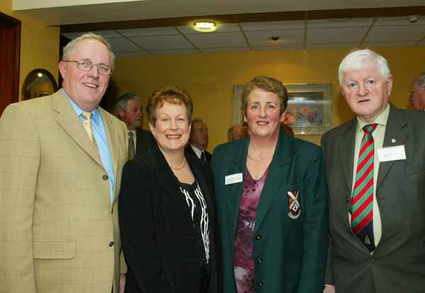 Johnny and Mary Anne Carey, Monica Heneghan, secretary Muintir Maigh Eo Gallimh and  Sean McManamon, committee, pictured at the Associations 35th Annual dinner Dance in the Sacre Coeur Hotel Salthill Galway. Photo Michael Donnelly