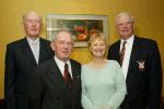 Joe Conway, Balla, TJ and Nancy Smyth Straide, and Dan O'Neill captain of the Mayo Golf Society pictured at Muintir Maigh Eo Gallimh 35th Annual dinner Dance in the Sacre Coeur Hotel Salthill Galway. Photo Michael Donnelly