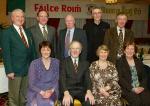 Pictured at Muintir Maigh Eo Gallimh 35th Annual dinner Dance in the Sacre Coeur Hotel Salthill Galway front from left: Mary OHara; Mayoman of the Year Dr Nollaig OMuraile and his wife Teresa Morley, and Rene Burke, Ballinlough; at back Bernard OHara, Paddy Henry, Tubbercurry, Paddy Mulligan, Ballaghaderreen, Fr Martin Jennings  and Tom Burke Photo Michael Donnelly