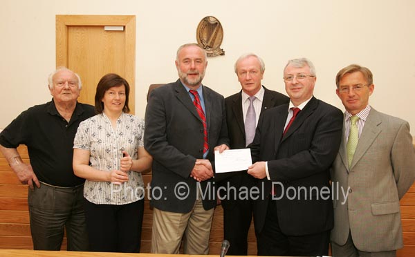 Fianna Fail General Election candidate for Mayo, Cllr Frank Chambers, (centre) hands in his nomination paper to Returning Officer, Fintan Murphy, in the Court House Castlebar, included in photo from left: Peadar Kilroy, Newport (Nominator); Marie Quinn, Assistant Returning Officer; Cllr Frank Chambers; Denis Gallagher, Director of Elections; Fintan Murphy and Aidan Crowley, Election Agent. Photo:  Michael Donnelly