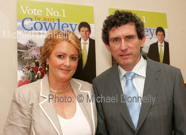 Teresa and  Dr. Jerry Cowley T.D. at the launch of his General Election campaign in Days Hotel "The Harlequin", Castlebar. Photo:  Michael Donnelly